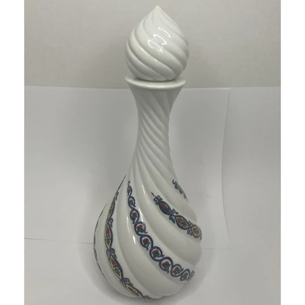 Vintage Elizabeth Arden Byzantium Spiral Decanter Enameled Potion Genie Bottle